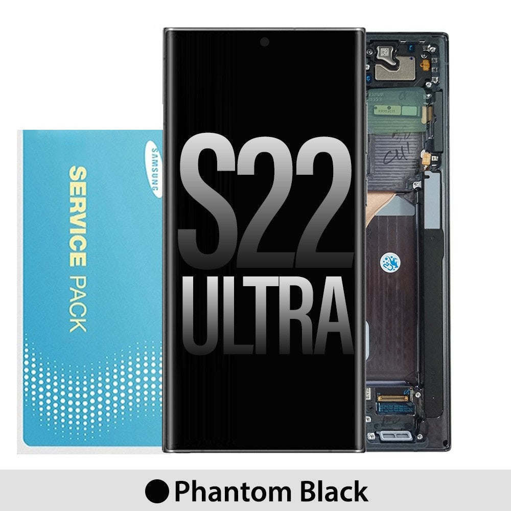 Samsung Galaxy S22 Ultra 5G S908B OLED Screen Replacement Digitizer GH82-27488A (Gold)-Phantom Black Samsung Galaxy S22 Ultra 5G S908B OLED Screen Replacement Digitizer GH82-27488A (Gold)-Phantom Black